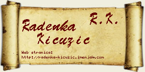 Radenka Kicužić vizit kartica